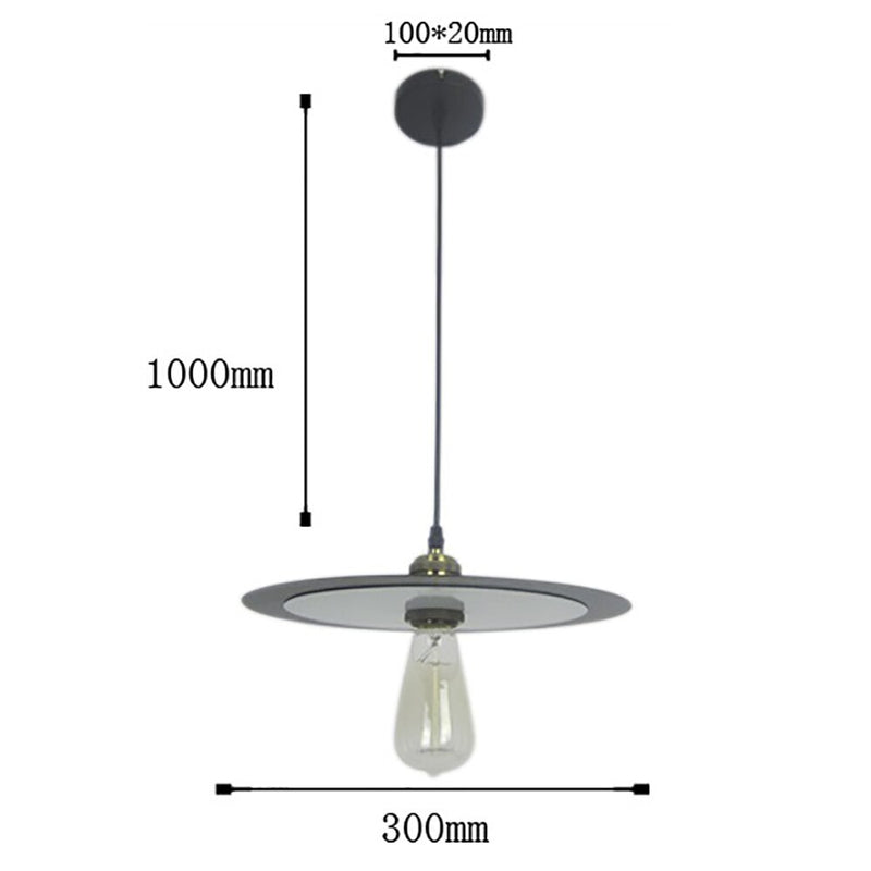 Lámpara de suspensión industrial con sombra circular y plana Oxaly