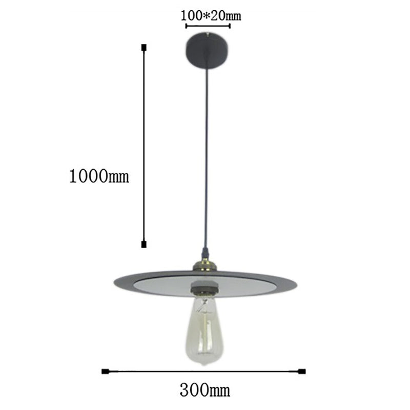 pendant light industrial with lampshade circular and flat Oxaly