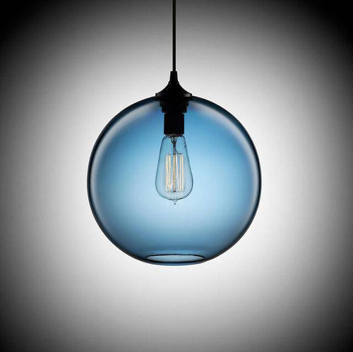 Suspension design en boule de verre (plusieurs couleurs)