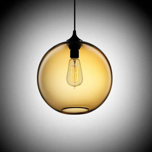 Suspension design en boule de verre (plusieurs couleurs)
