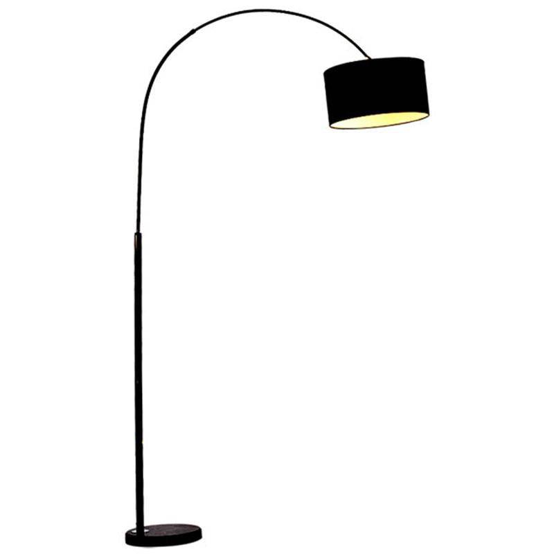 Floor lamp modern lampshade rounded in Steel fabric