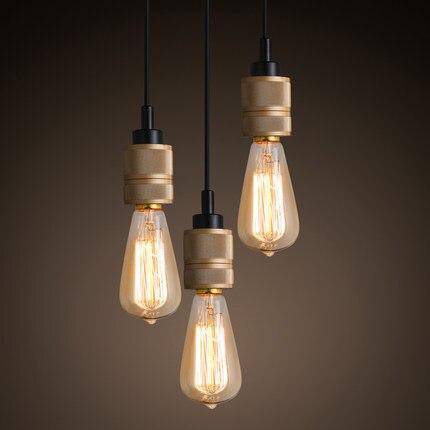 Suspension rétro LED avec ampoules Edison style Coffee - vue 2 sur 6