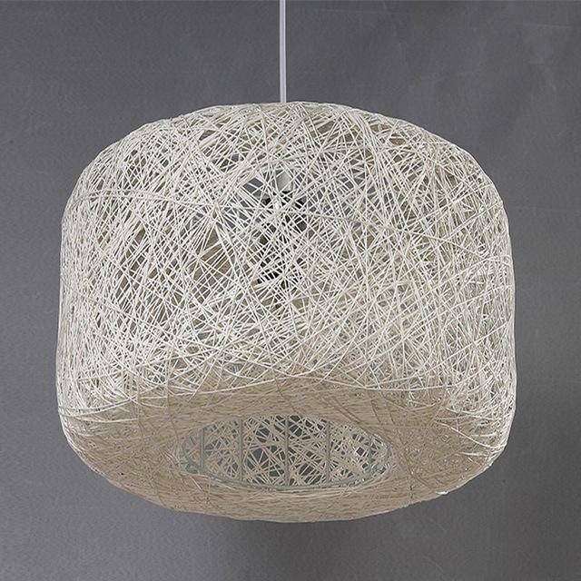 Suspension LED en bambou arrondi coloré Caneword - vue 4 sur 4