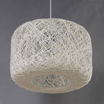 Suspension LED en bambou arrondi coloré Caneword