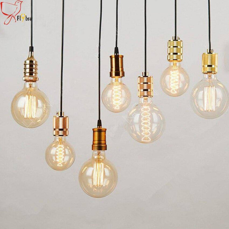 pendant light LED design golden metal cylinder