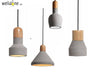 Suspension scandinave en bois et ciment Loft