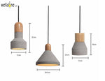 Suspension scandinave en bois et ciment Loft