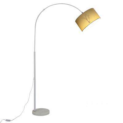 Lampadaire design avec abat-jour en tissu suspendu - vue 4 sur 10