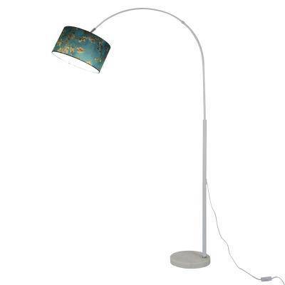 Lampadaire design avec abat-jour en tissu suspendu