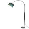 Lampadaire design avec abat-jour en tissu suspendu