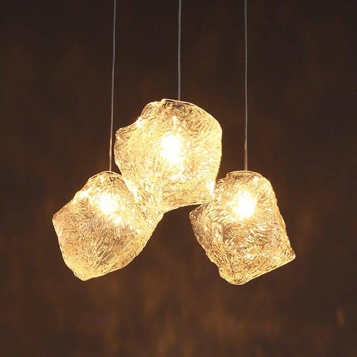 Suspension design LED en forme de pierre cristal Light
