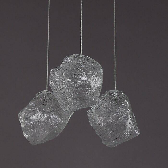 Suspension design LED en forme de pierre cristal Light