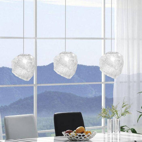 Suspension design LED en forme de pierre cristal Light