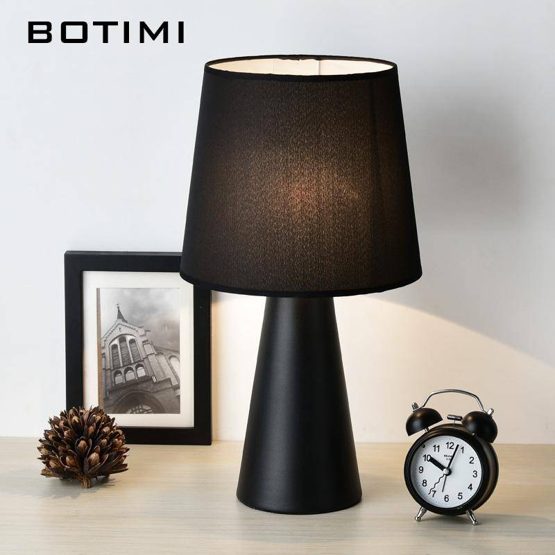 Lampe de chevet à LED moderne avec abat-jour (noir ou blanc)