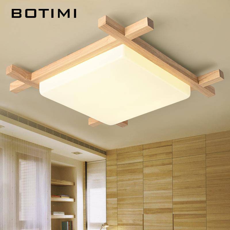 Plafonnier en bois à LED Botimi