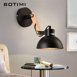 Applique design en bois et métal ajustable Sconce