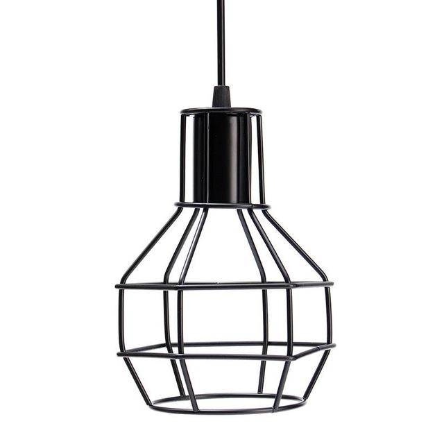 Round industrial metal pendant light