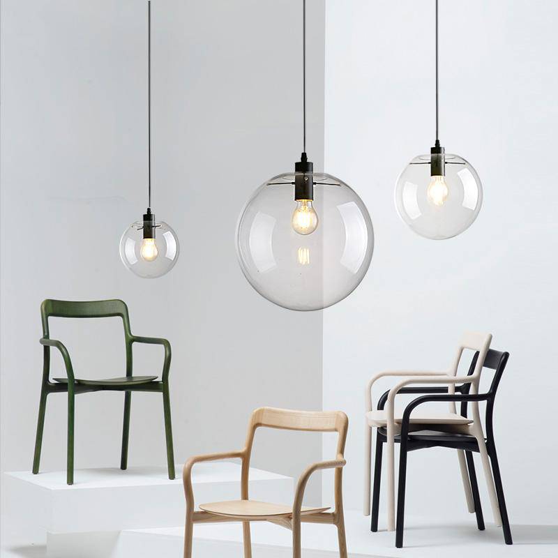 pendant light in chrome-plated glass Nordic Globe