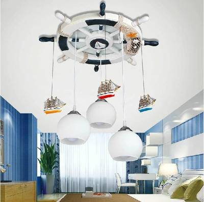 Child's ceiling boat and wheel bar