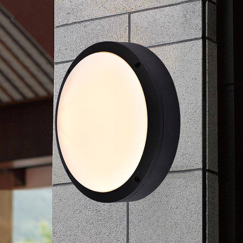 Plafón LED redondo de exterior Negro plano (varios tamaños)