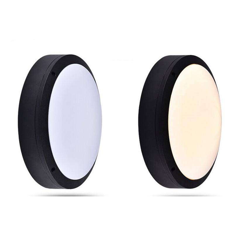 Outdoor round LED ceiling light Flat black (various sizes)