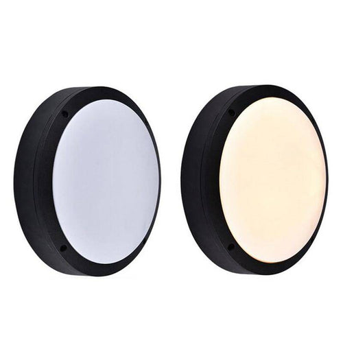 Plafonnier extérieur LED rond noir Flat (plusieurs tailles) - vue 5 sur 5