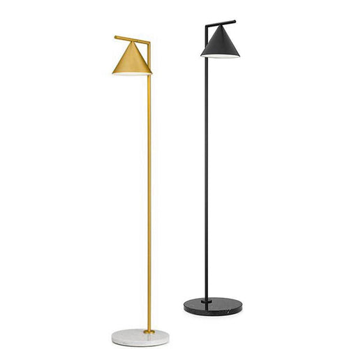 Lampadaire LED design avec base en marbre Nordic (noir ou doré)