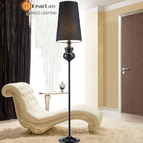 Floor lamp rustic with lampshade fabric