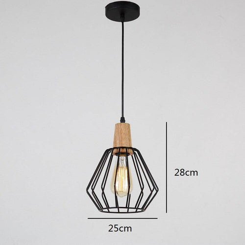 pendant light LED design with industrial metal cage