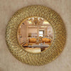 Miroir mural décoratif rond doré 75cm Flowers