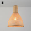 Suspension en rotin LED avec abat-jour arrondi de couleur beige