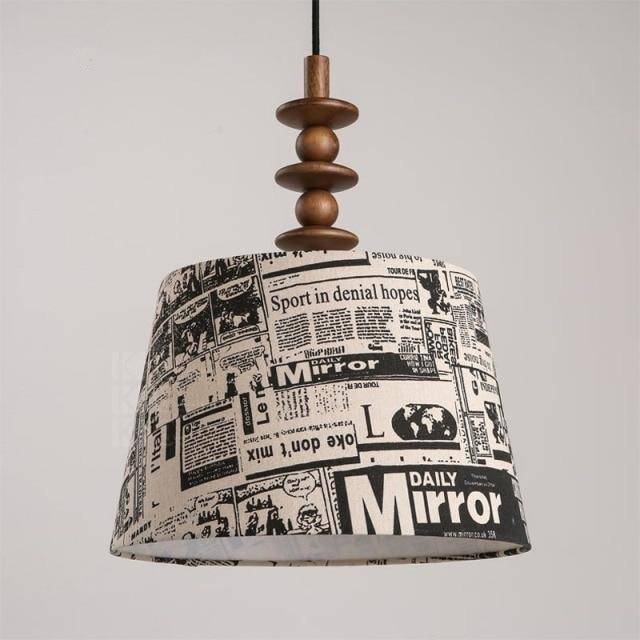 pendant light LED backlight with lampshade Paper style