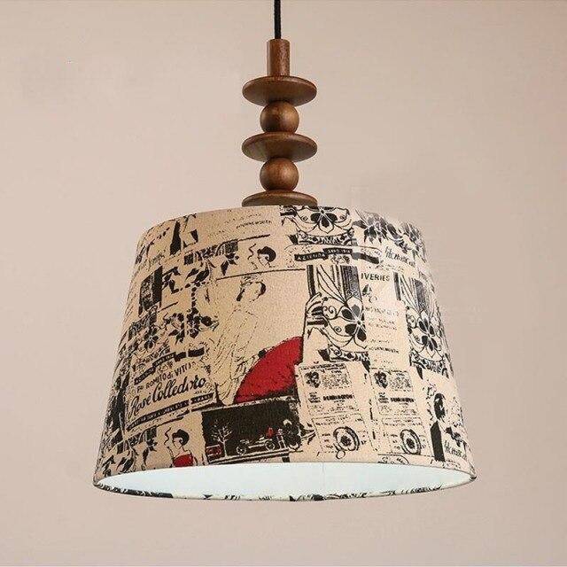 pendant light LED backlight with lampshade Paper style