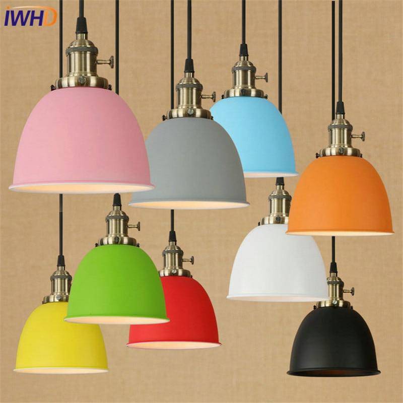 LED pendant light with colorful shade Style