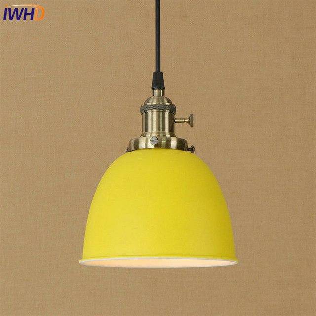 LED pendant light with colorful shade Style