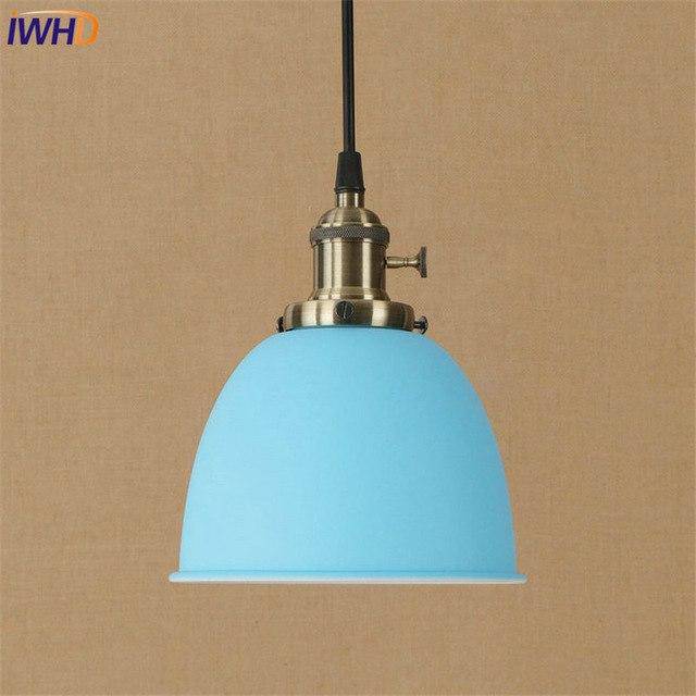 LED pendant light with colorful shade Style