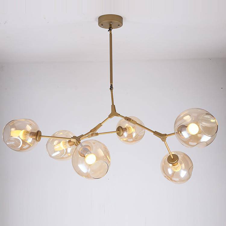Gilded design chandelier with Lindsey glass balls