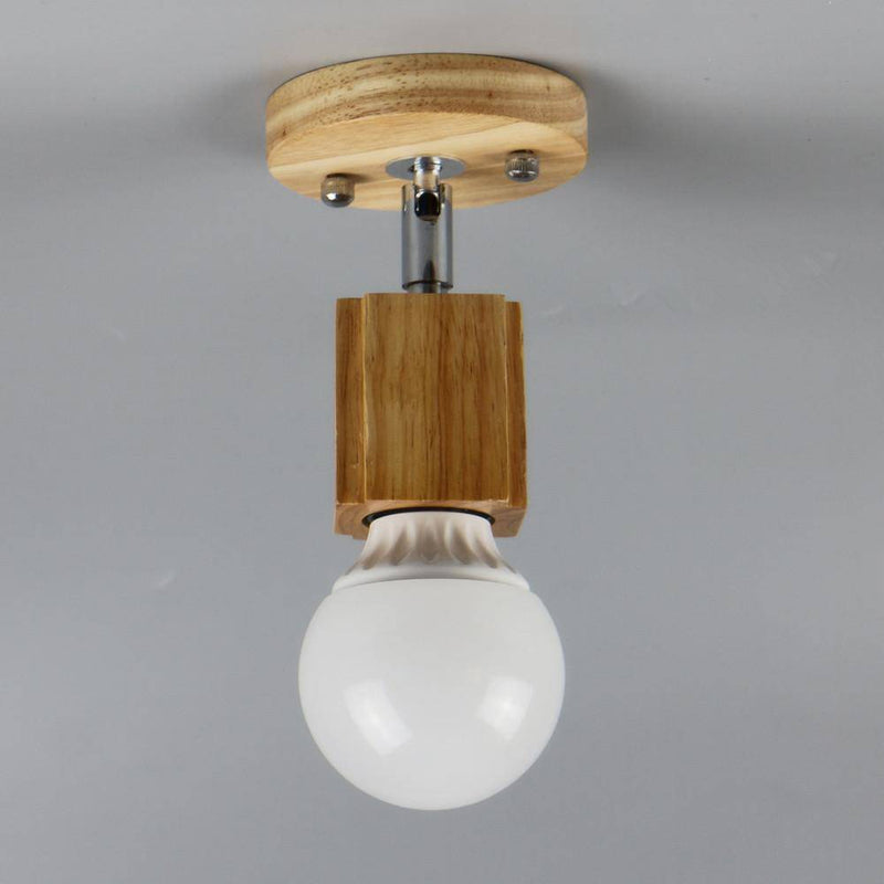 wall lamp in wood with minimalist LED lamp