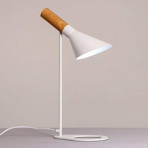 Lámpara de escritorio o de cabecera de madera y metal design LED Ascelina