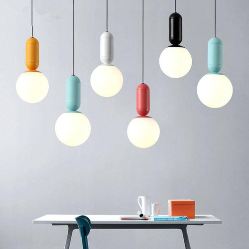 Design pendant lamps colors in ball Macaron