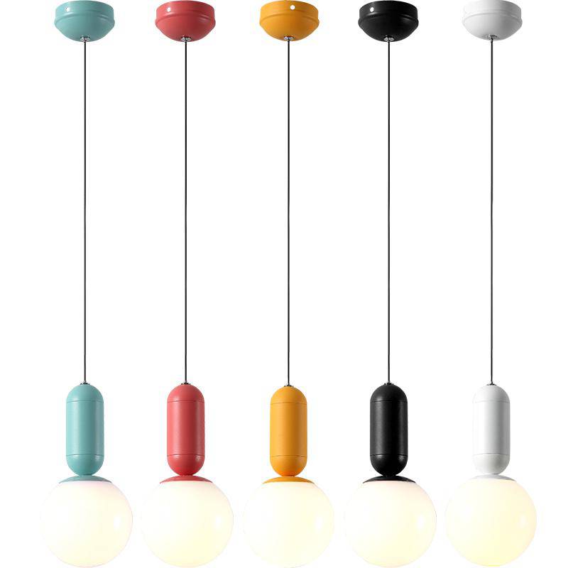 Suspension design couleurs en boule Macaron