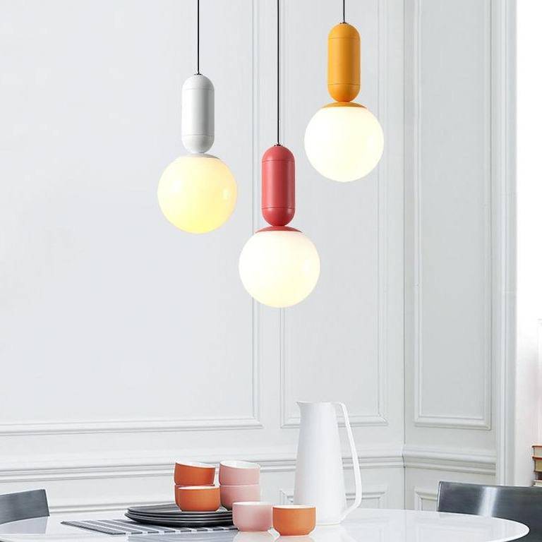 Suspension design couleurs en boule Macaron