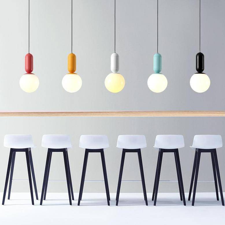 Suspension design couleurs en boule Macaron