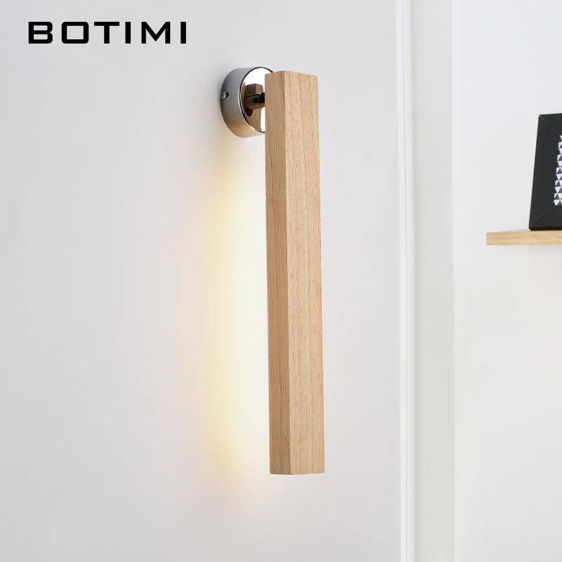 Lámpara de pared design LED rectangular de madera Creative