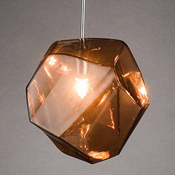 Design pendant light in color geometric glass