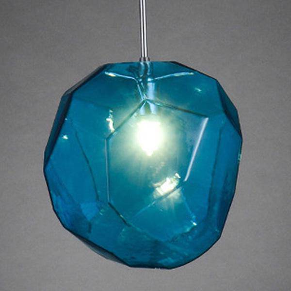 Design pendant light in color geometric glass