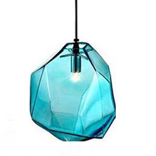 Design pendant light in color geometric glass