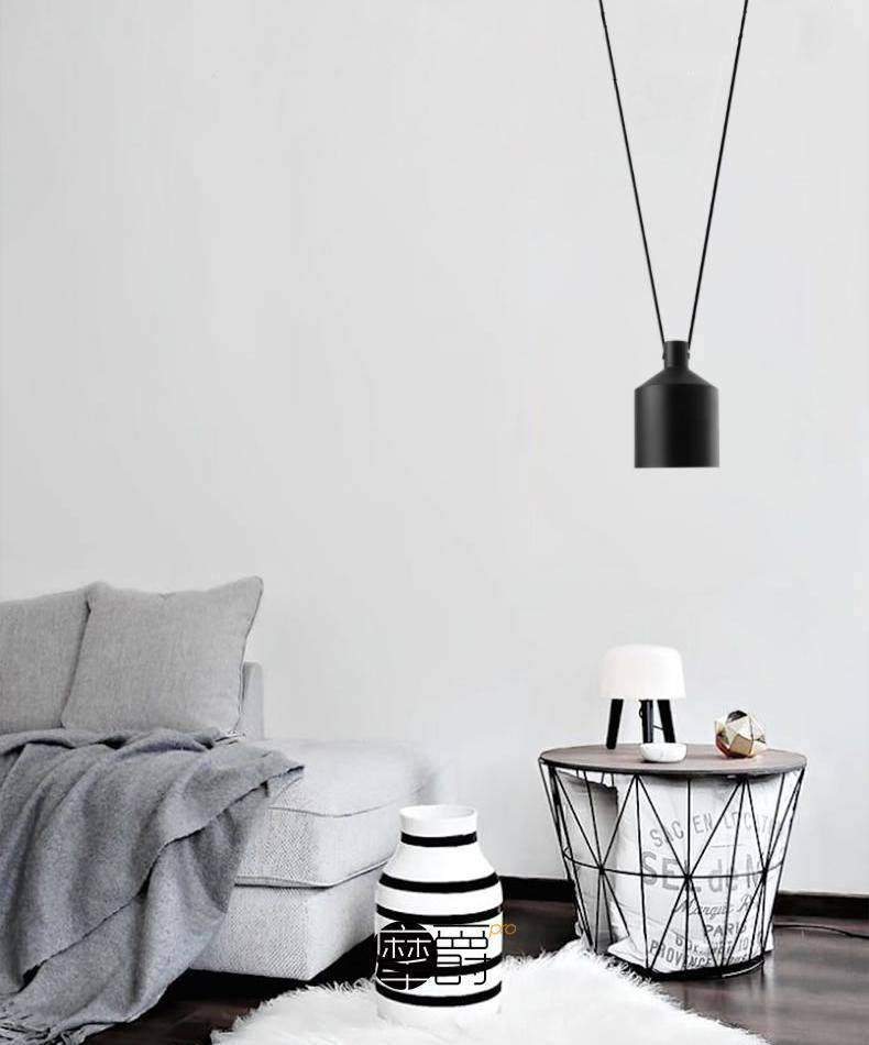 Suspension design moderne noir style loft - vue 4 sur 9