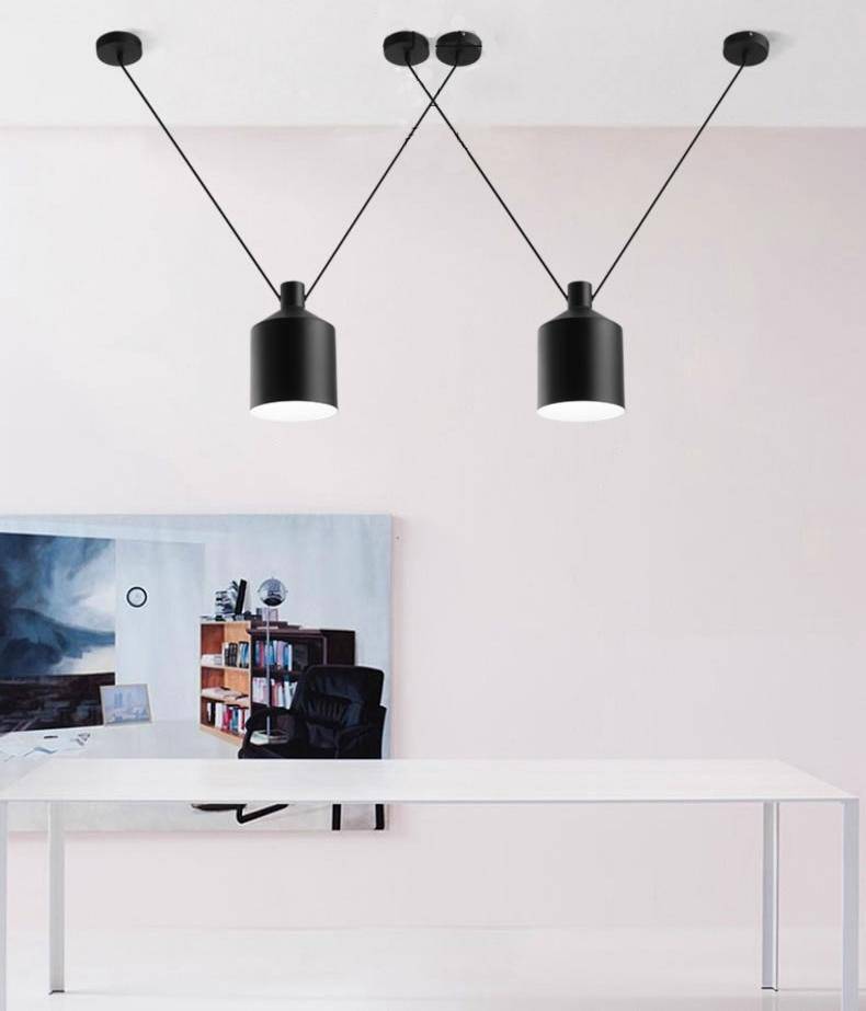 Suspension design moderne noir style loft