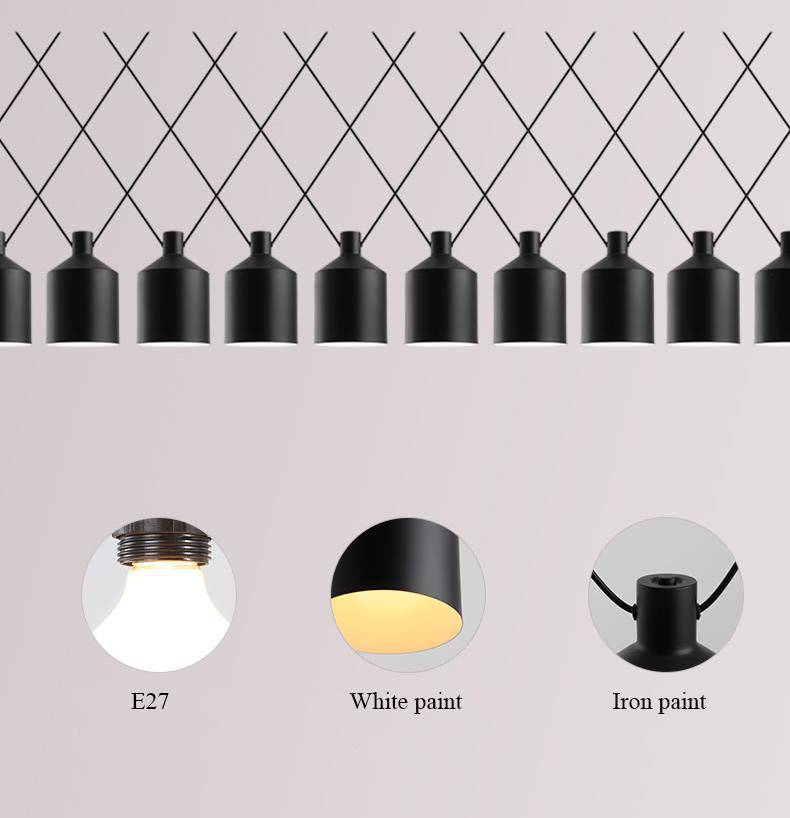 Suspension design moderne noir style loft - vue 5 sur 9